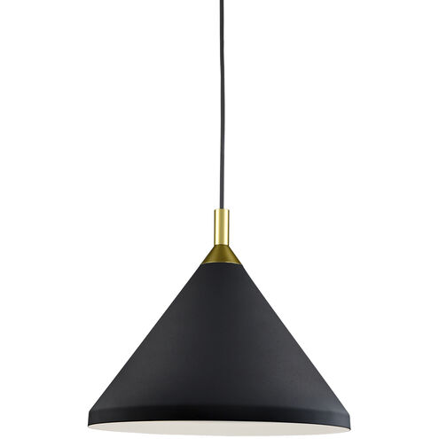 Dorothy 1 Light 14 inch Black With Gold Detail Pendant Ceiling Light
