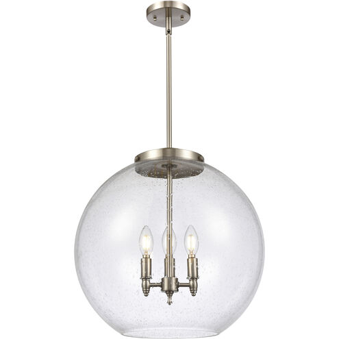 Ballston Athens 3 Light 17.75 inch Brushed Satin Nickel Statement Pendant Ceiling Light in Incandescent, Seedy