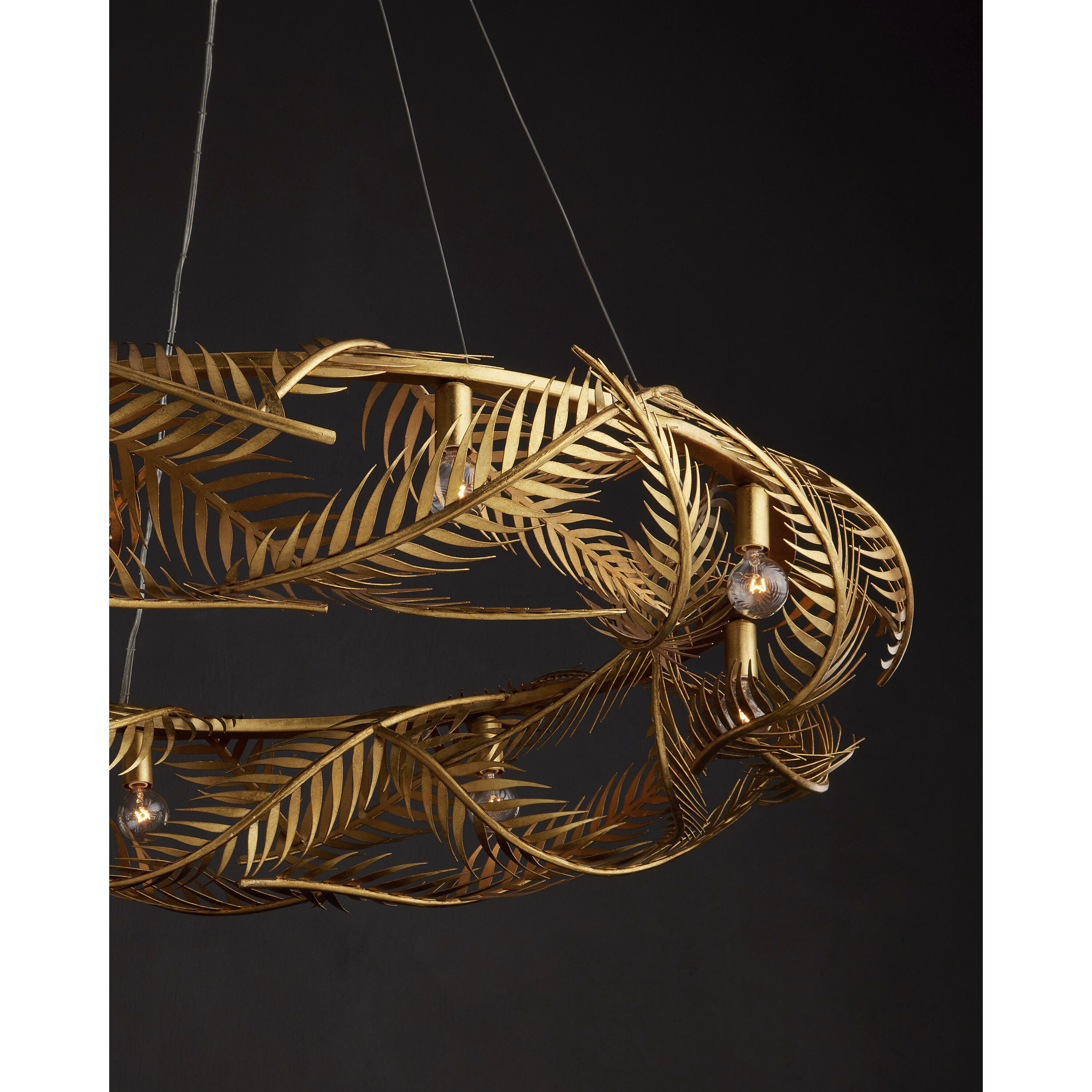 Queenbee Palm 8 Light 42 inch Contemporary Gold Leaf/Painted Contemporary Gold Chandelier Ceiling Light