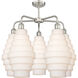 Cascade 5 Light 26 inch Satin Nickel Chandelier Ceiling Light in White