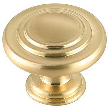 Minu Brushed Gold Hardware Cabinet Knob in Burnished Brass, Set of 10
