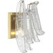Regent Wall Sconce Wall Light in Clear Crackled Glass