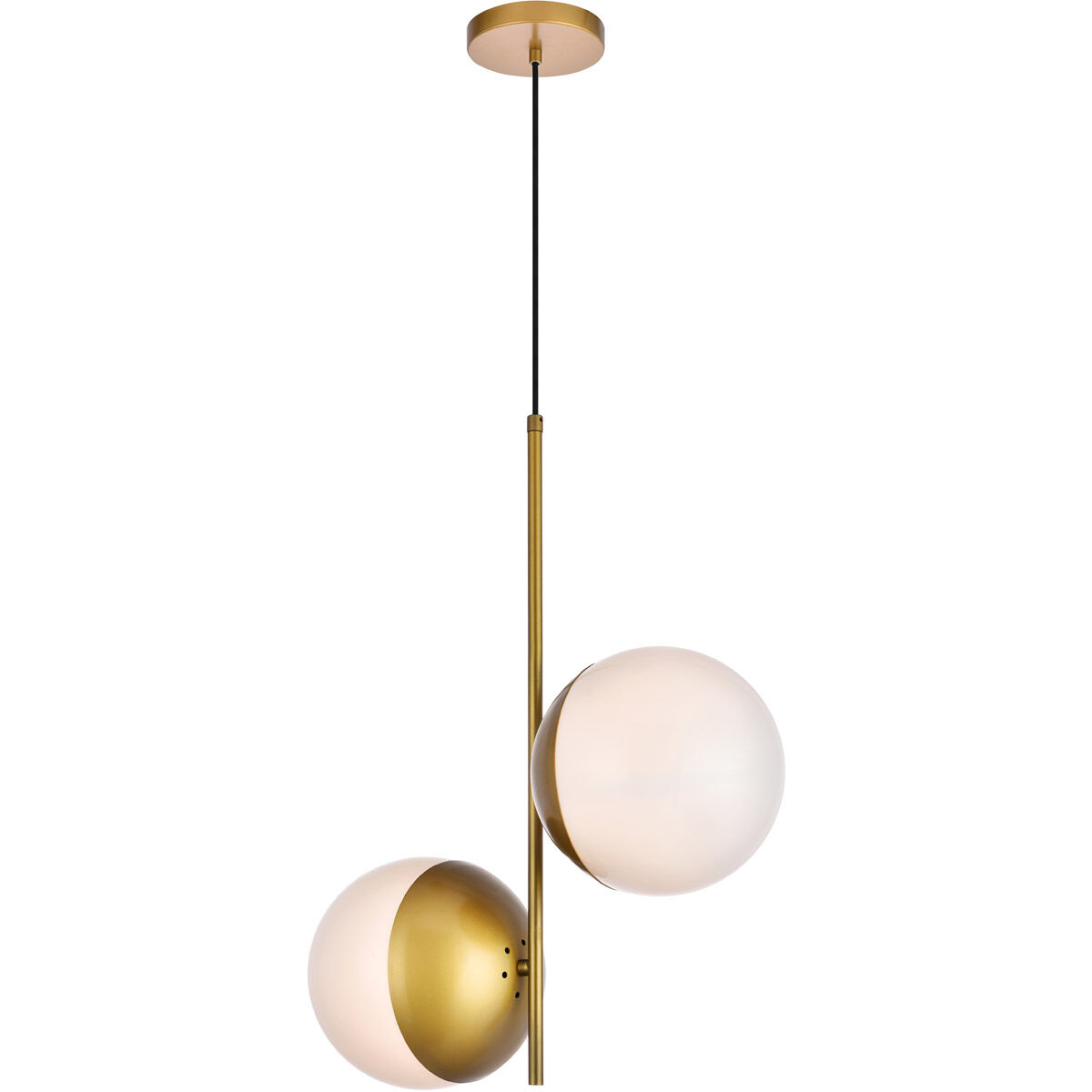 Eclipse 2 Light 17 inch Brass Pendant Ceiling Light