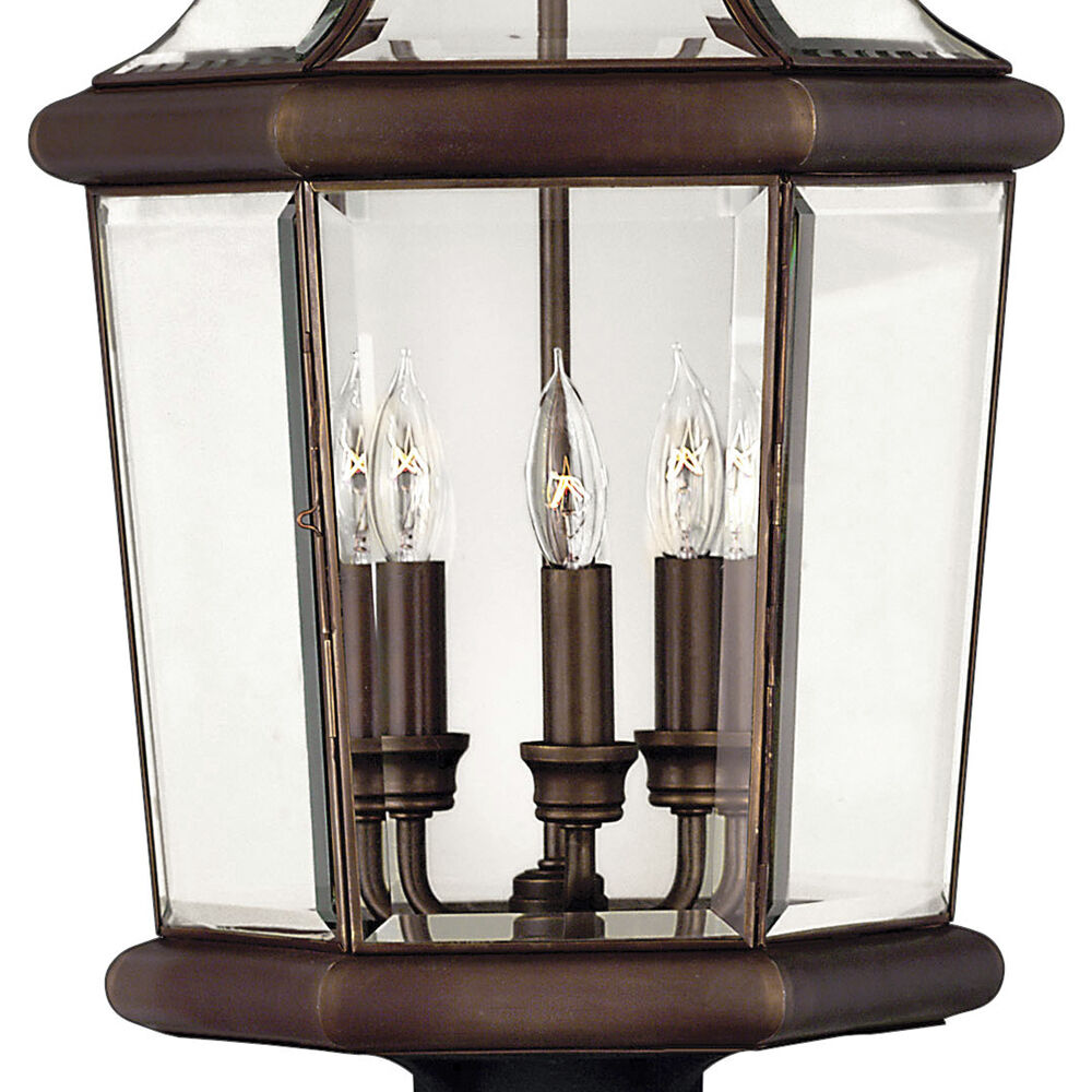 Augusta 3 Light 23.25 inch Copper Bronze Outdoor Post Mount Lantern