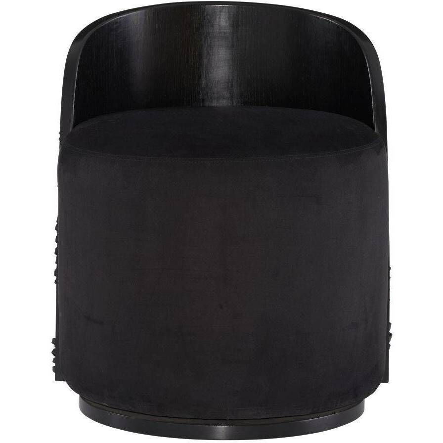 Gretel Black Suede and Black Leather with Ebony Chair