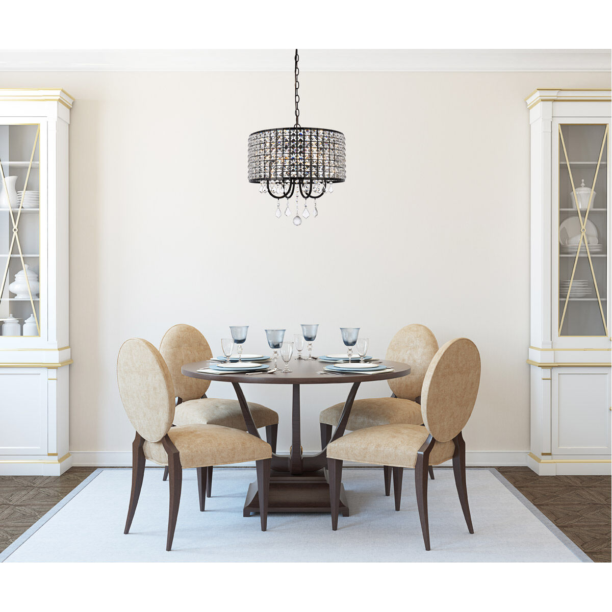 Elise 4 Light 17 inch Brass Pendant Ceiling Light