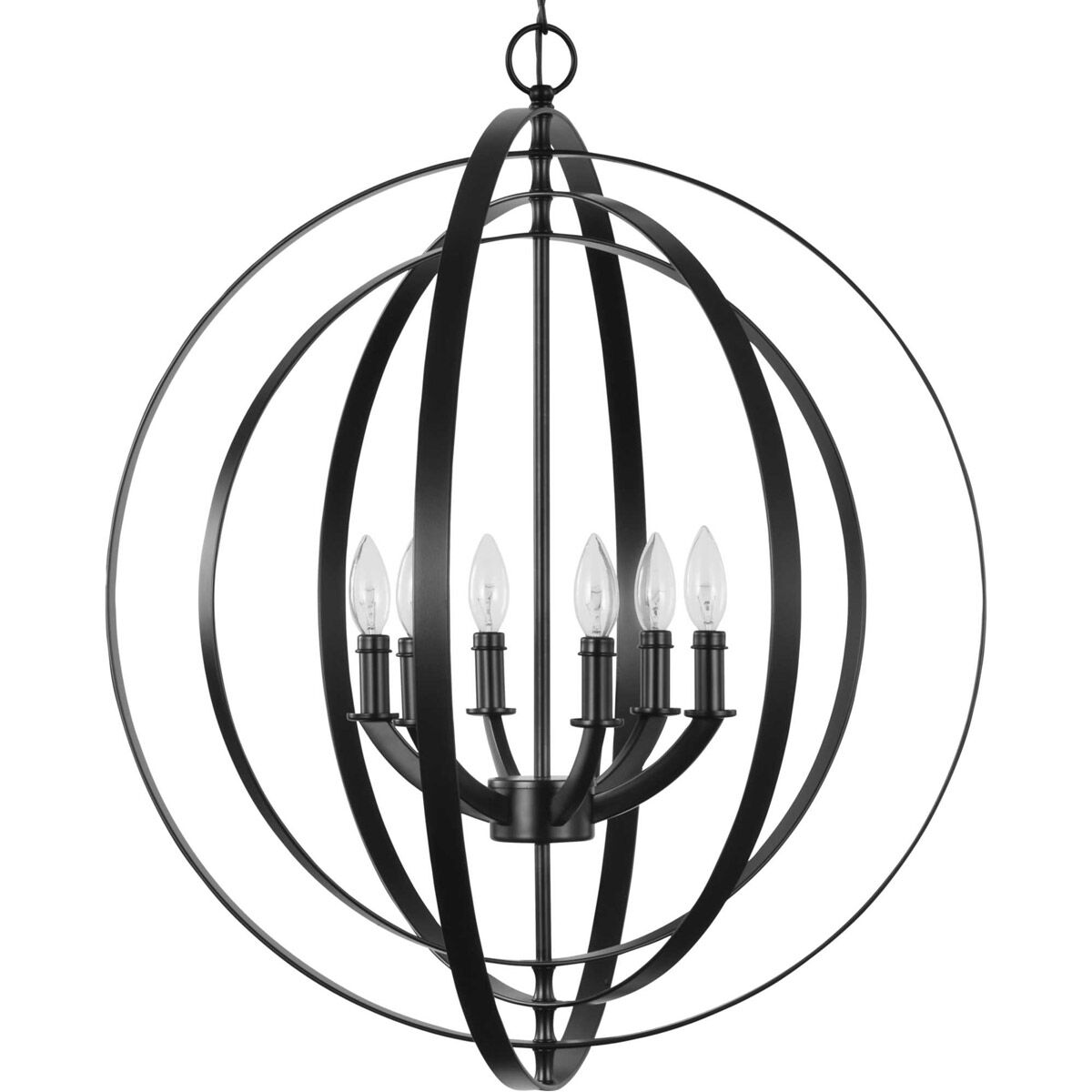 Equinox 6 Light Matte Black Pendant Ceiling Light