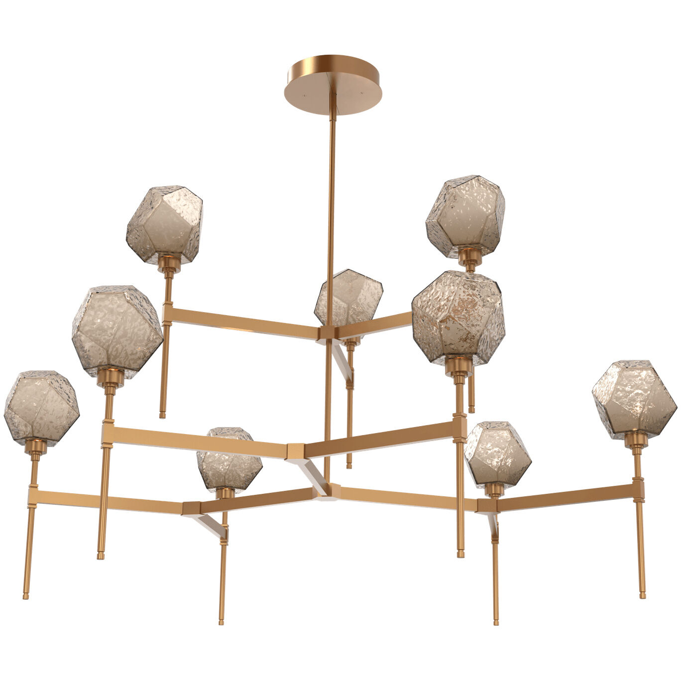 Gem LED Novel Brass Chandelier Ceiling Light, Round