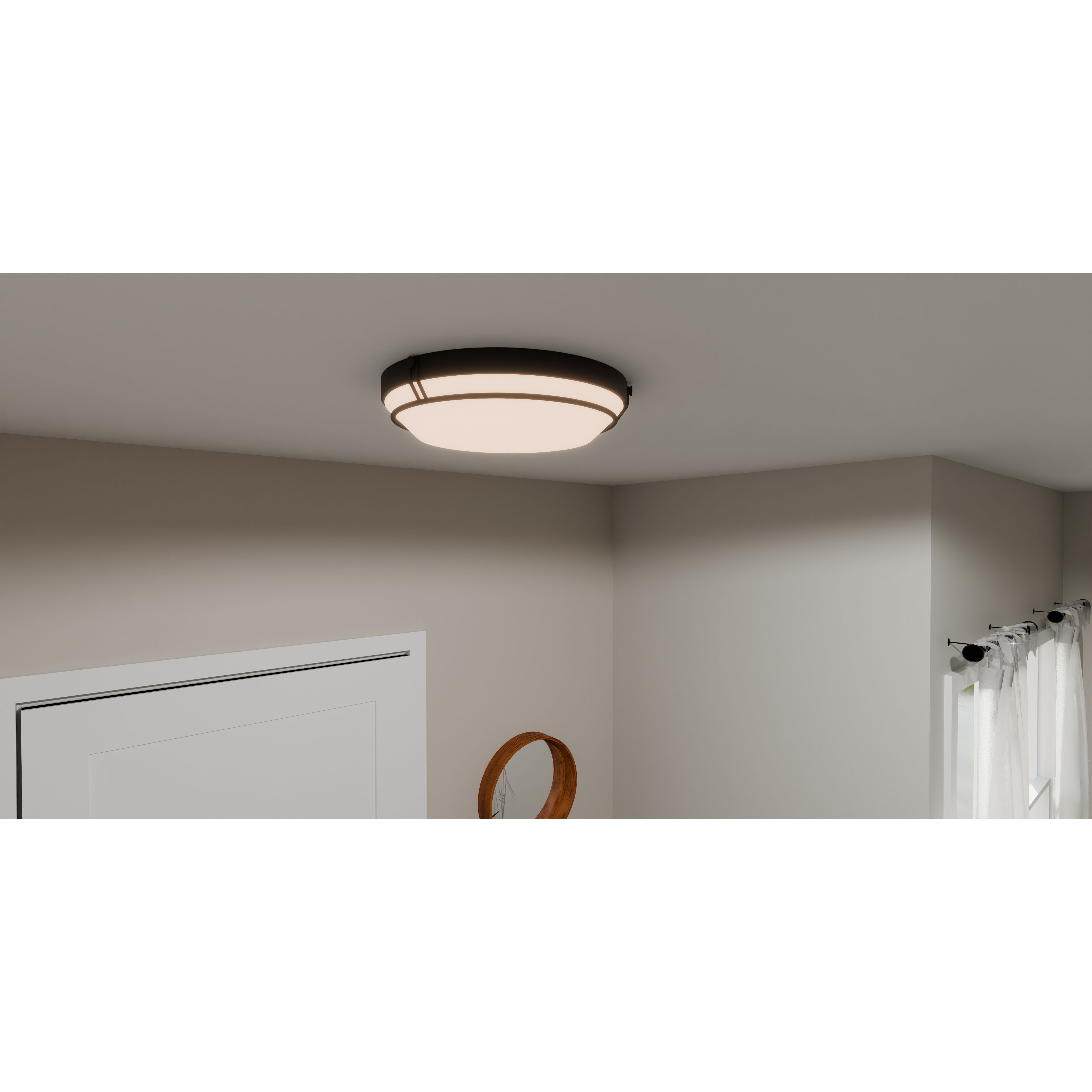 Dunbar 16 inch Matte Black Flush Mount Ceiling Light