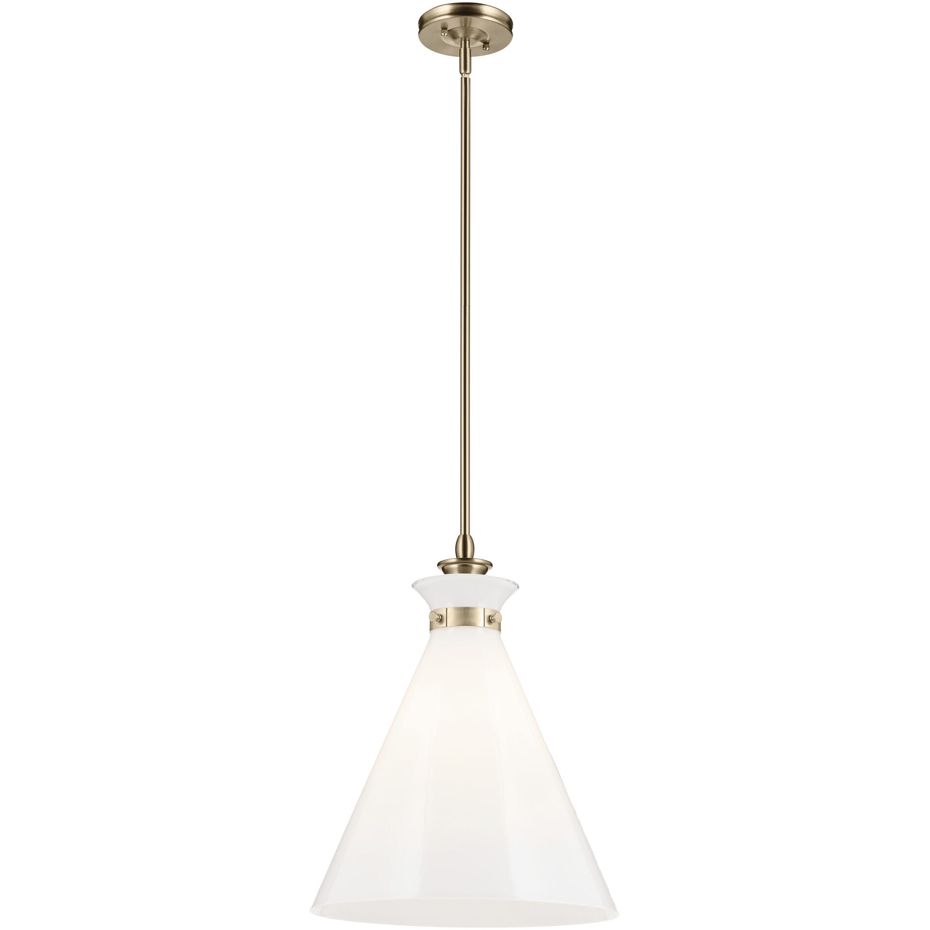 Laria 1 Light Champagne Bronze Pendant Ceiling Light in Opal