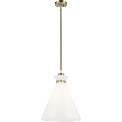 Laria 1 Light Champagne Bronze Pendant Ceiling Light in Opal