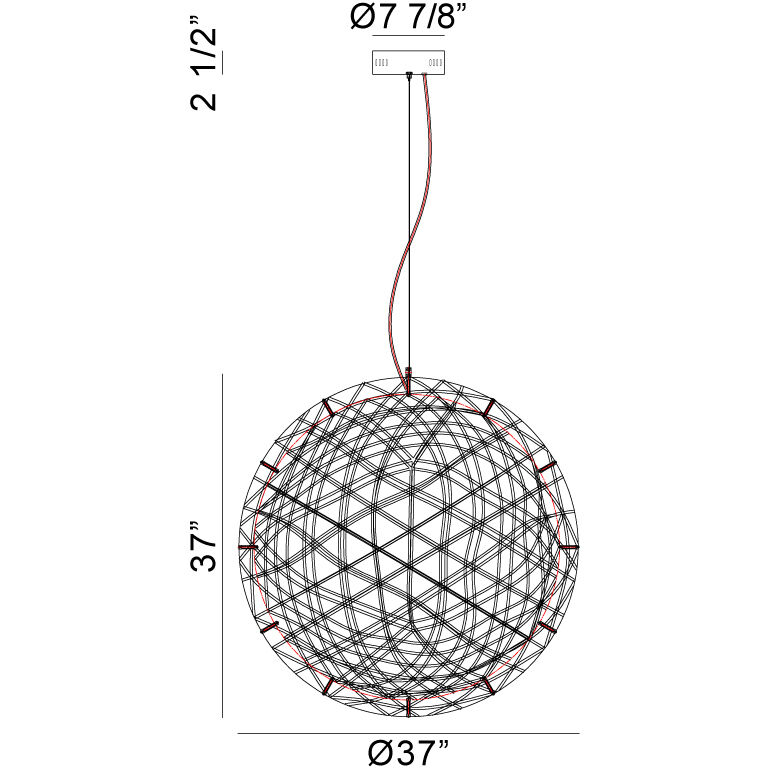 Manhattan LED 37 inch Chrome Chandelier Ceiling Light