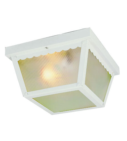 Samantha 2 Light 9 inch White Outdoor Flushmount Lantern