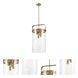 Restoration Pilaster 4 Light 13 inch Brushed Brass Mini Pendant Ceiling Light, Restoration
