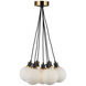 Gem LED 18 inch Black and Brushed Brass Chandelier Ceiling Light in White