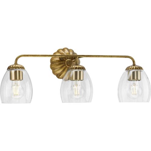 Quillan 3 Light 23.87 inch Gold Ombre Bathroom Vanity Light Wall Light