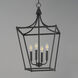 Clifton 4 Light 16 inch Black Single Pendant Ceiling Light