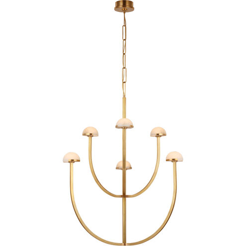 Kelly Wearstler Pedra LED 28.25 inch Antique-Burnished Brass Two-Tier Chandelier Ceiling Light, Large