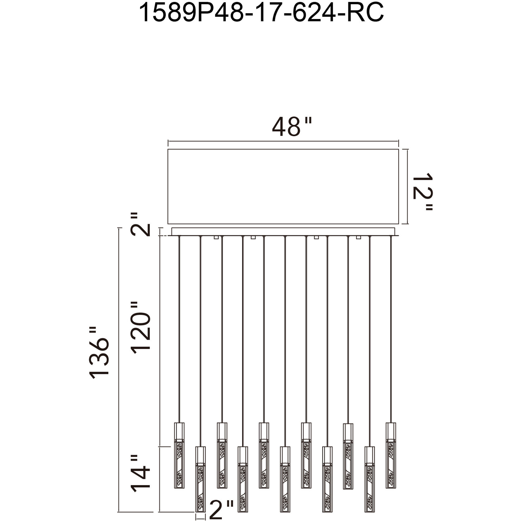 Greta LED 48 inch Brass Chandelier Ceiling Light