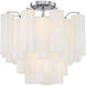 Addis 4 Light 17.75 inch Polished Chrome Semi Flush Ceiling Light in White
