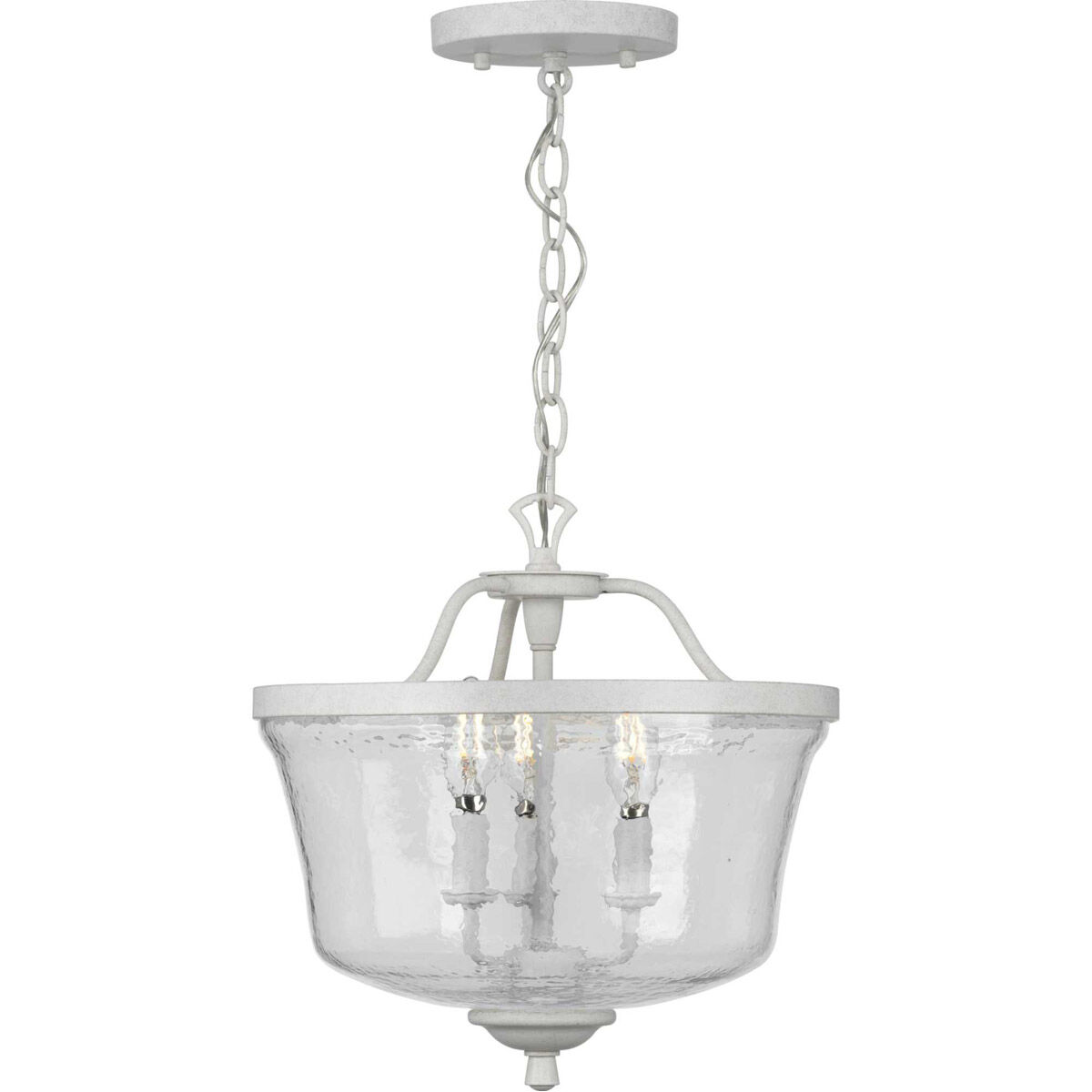 Bowman 3 Light 14.25 inch Cottage White Semi-Flush Mount Convertible Ceiling Light