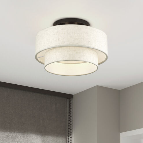 Manorwood 3 Light 15 inch English Bronze Semi Flush Mount Ceiling Light, Large