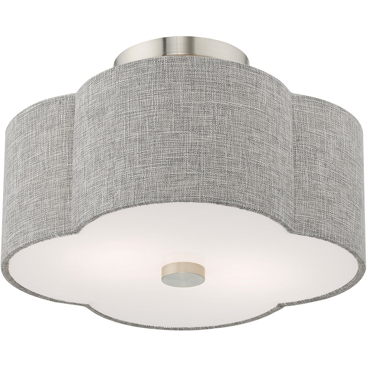 Kalmar 2 Light 13 inch Brushed Nickel Semi-Flush Mount Ceiling Light