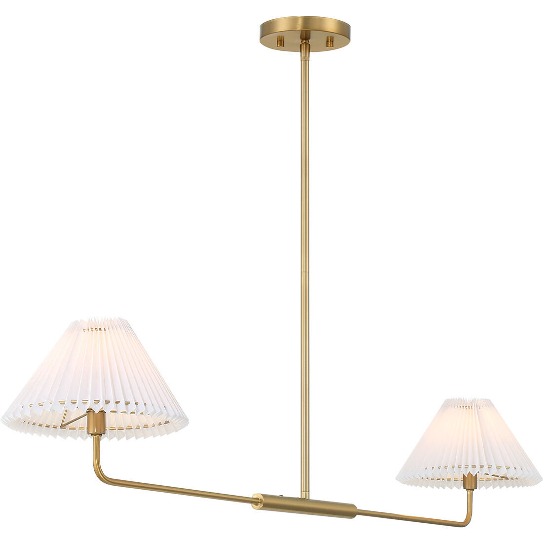 Stella 2 Light 44 inch Natural Brass Linear Chandelier Ceiling Light