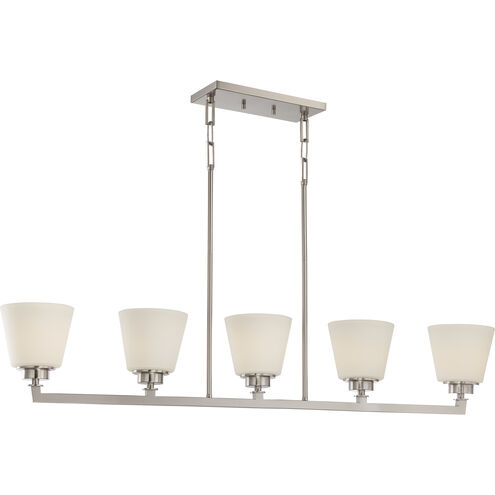 Mobili 5 Light 44.13 inch Brushed Nickel Island Pendant Ceiling Light
