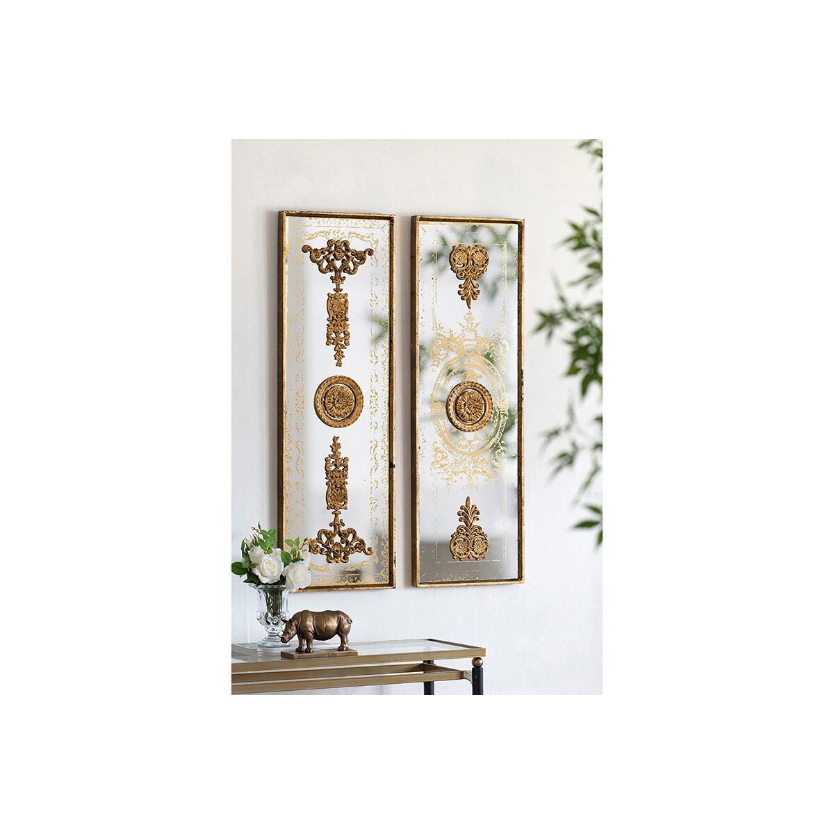 Doorways Bronze and Mirrored Wall Art, Set of 2