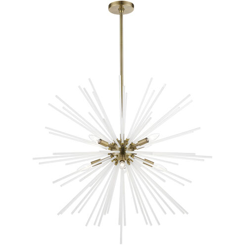 Uptown 8 Light 34 inch Antique Brass Foyer Chandelier Ceiling Light, Large