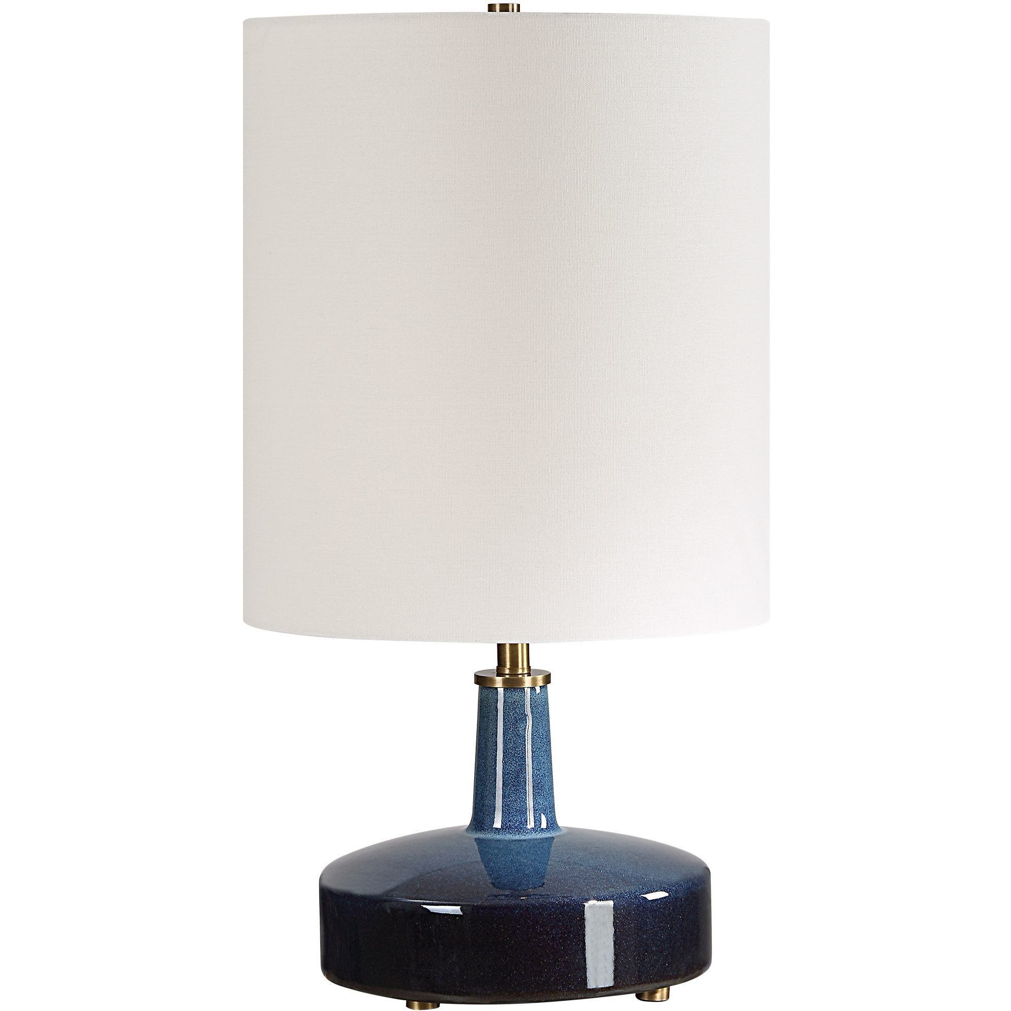 Abyss 22.5 inch 150.00 watt Light Blue and Midnight Blue with Brass Table Lamp Portable Light