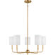Foxdale 5 Light 26 inch Satin Brass Chandelier Ceiling Light