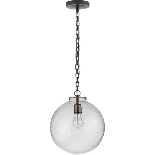 Thomas O'Brien Katie4 1 Light 12 inch Bronze Globe Pendant Ceiling Light in Seeded Glass
