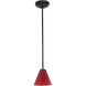 Martini 1 Light 7.25 inch Oil Rubbed Bronze Pendant Ceiling Light in Red