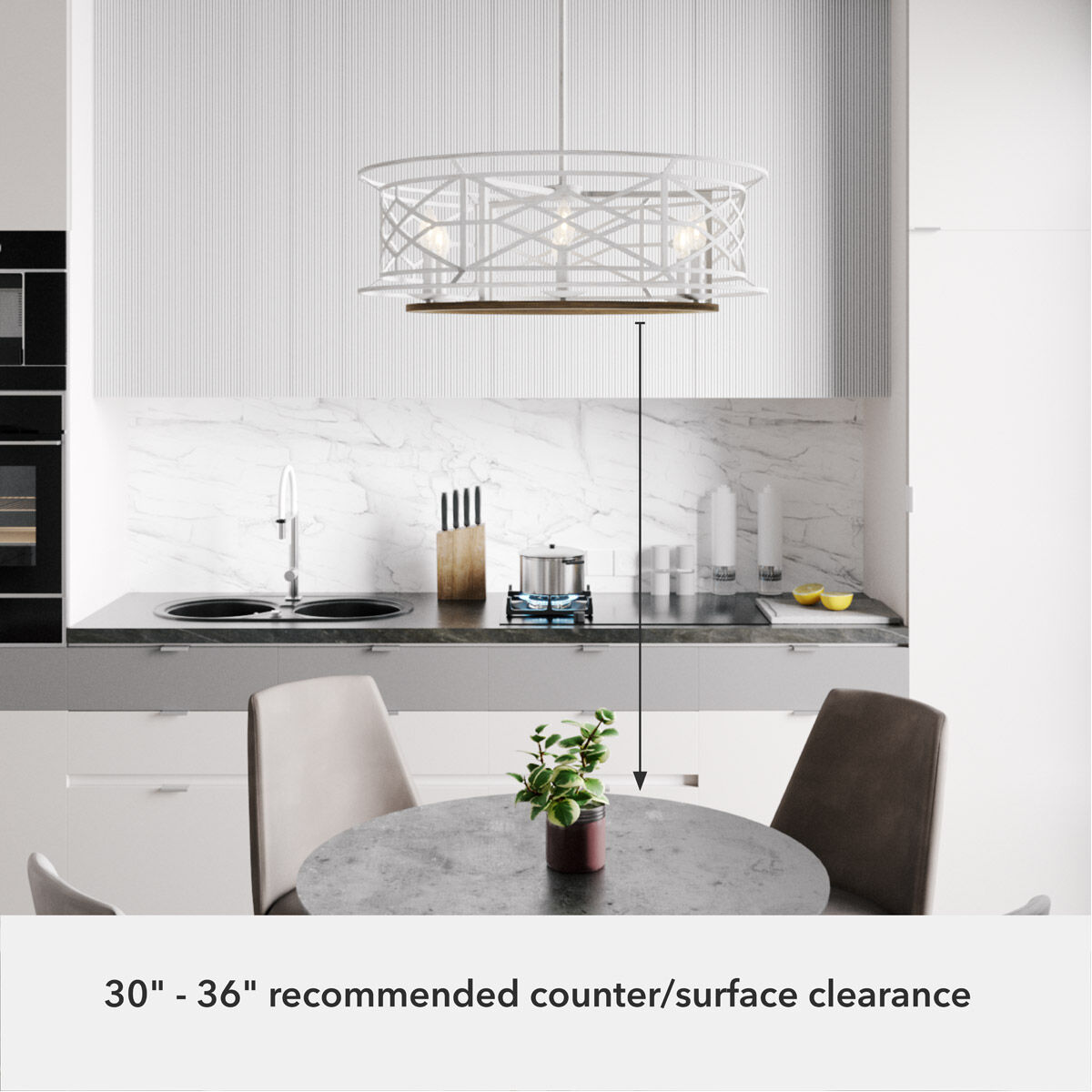 Langwood 6 Light 30 inch Distressed White and Chestnut Chandelier Ceiling Light