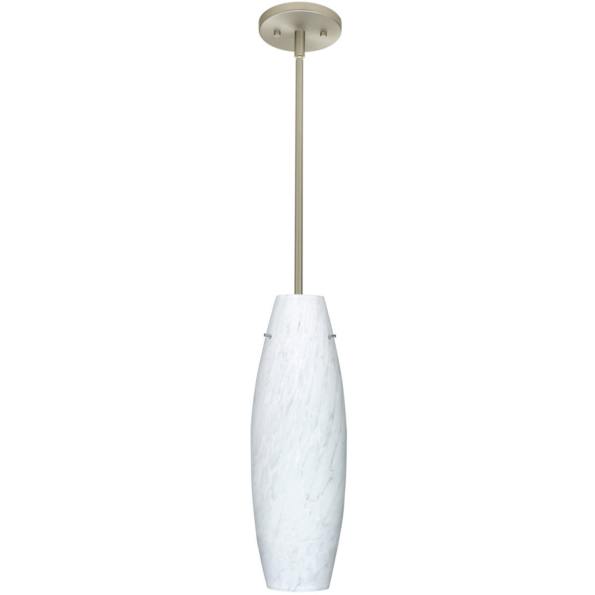 Tara 1 Light Satin Nickel Stem Pendant Ceiling Light