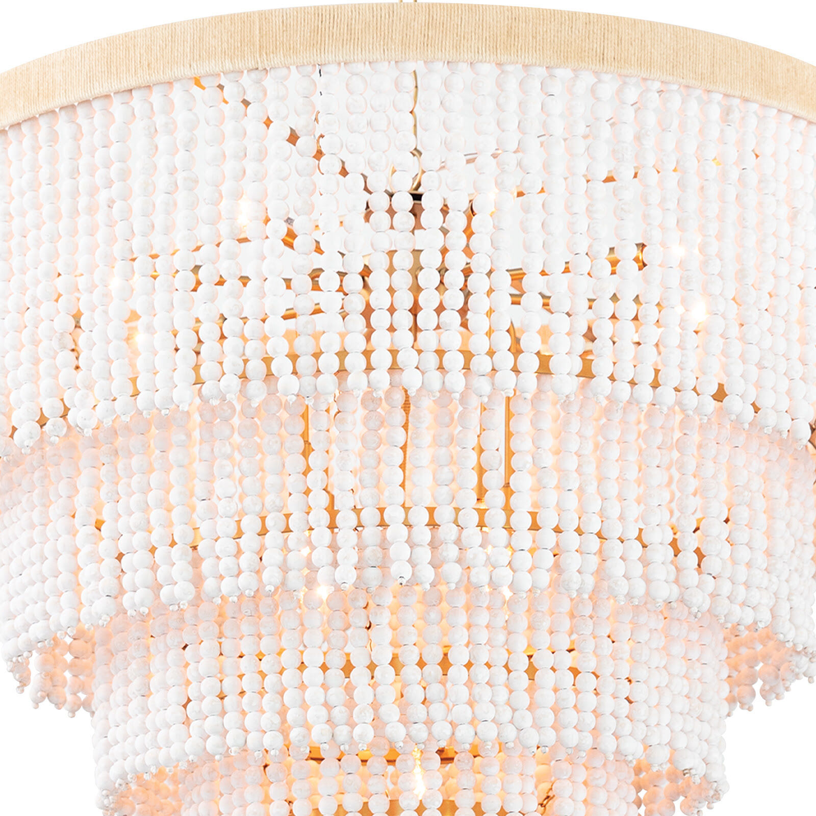 Waterfall 13 Light 32 inch White Chandelier Ceiling Light