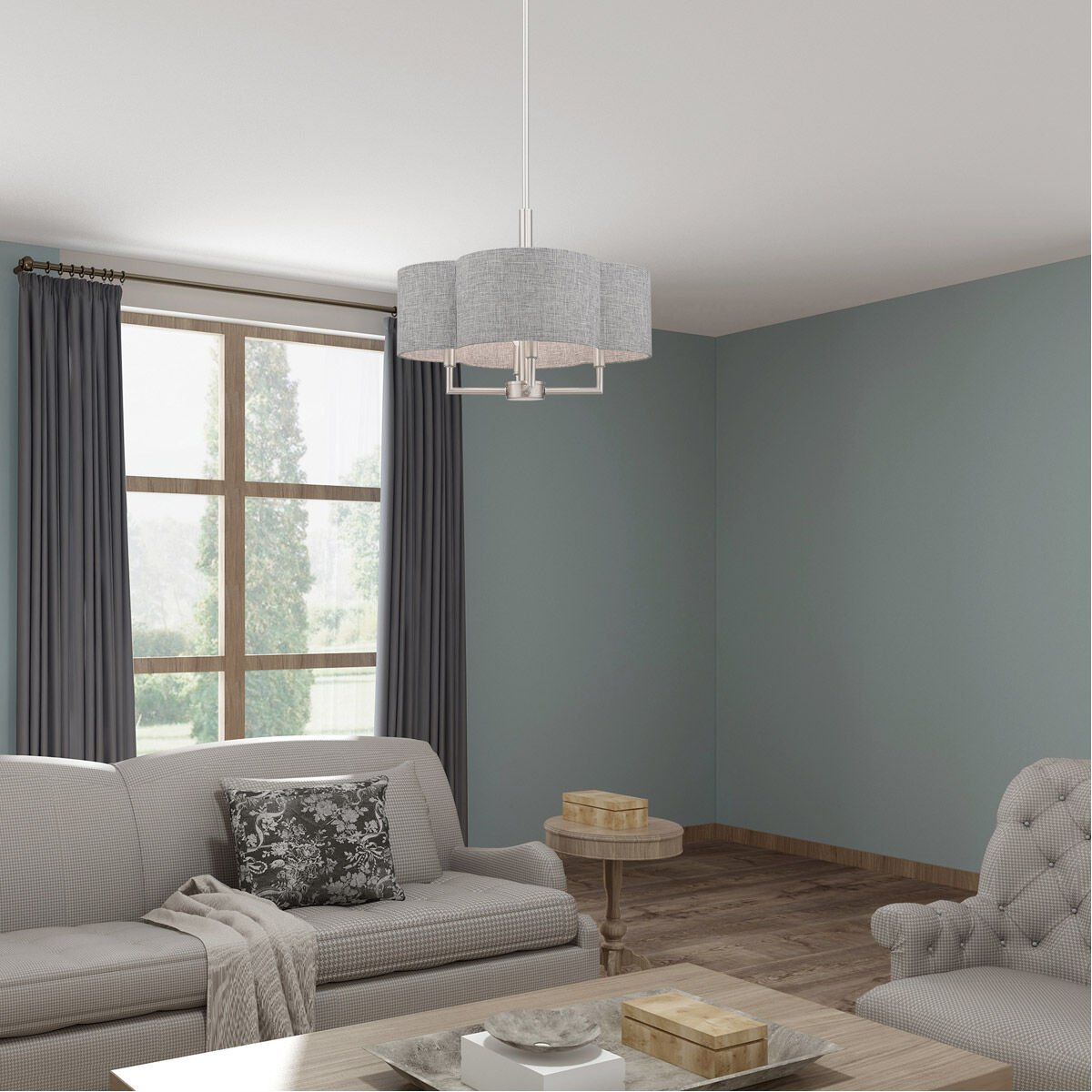 Kalmar 4 Light 18 inch Brushed Nickel Pendant Chandelier Ceiling Light