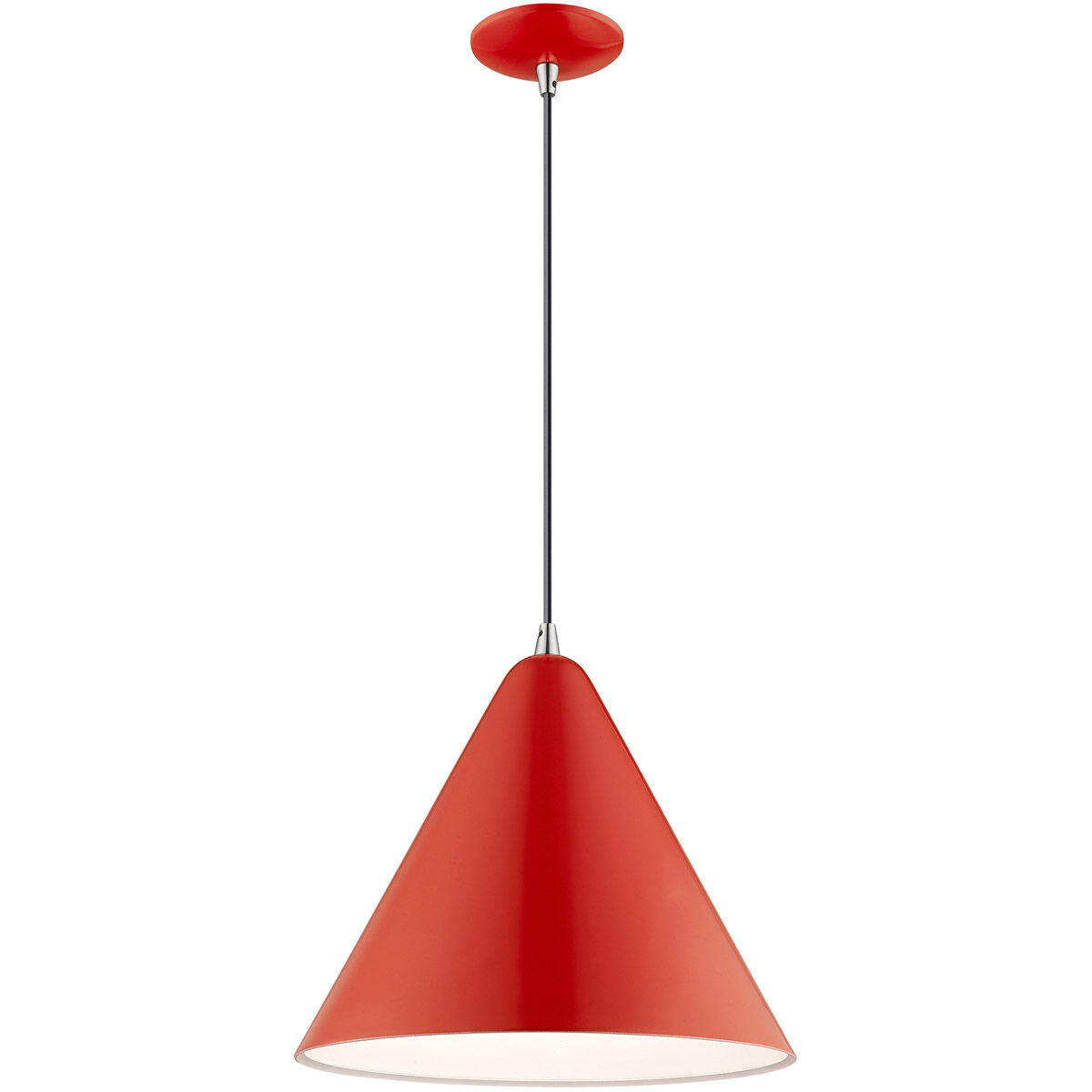 Allison 1 Light 14 inch Shiny Red Mini Pendant Ceiling Light