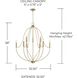 Madison 9 Light 33 inch Aged Brass Chandelier Ceiling Light