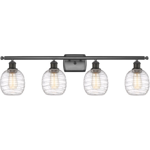 Ballston Belfast LED 36 inch Oil Rubbed Bronze Bath Vanity Light Wall Light in Deco Swirl Glass
