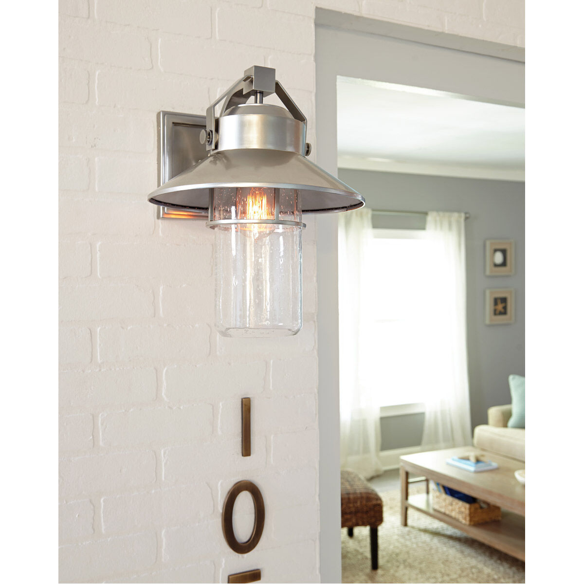 Sean Lavin Boynton 1 Light 10.75 inch Painted Brushed Steel Outdoor Wall Lantern