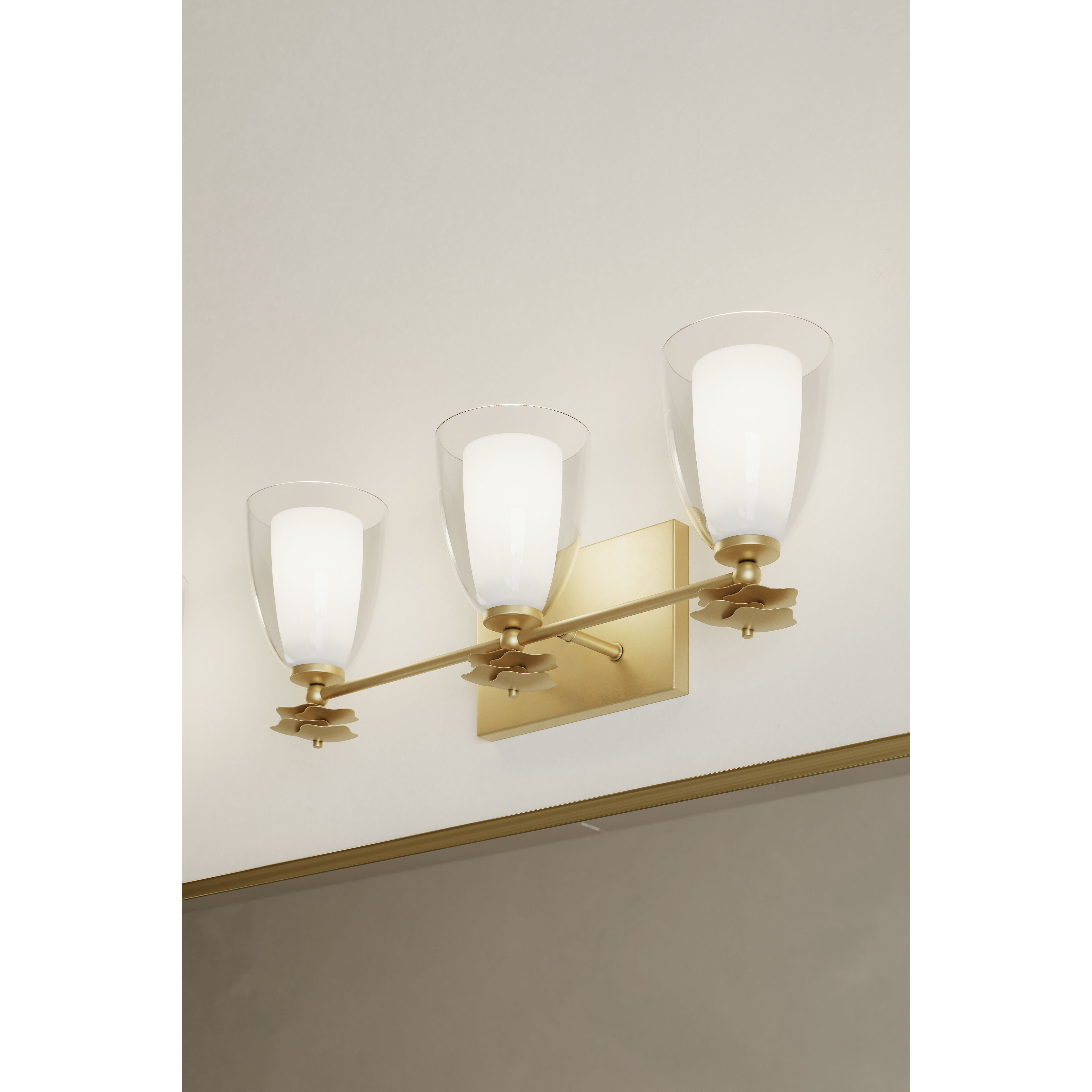 Elowen 3 Light 21.75 inch Legacy Brass Vanity Wall Light
