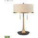 Magnifica 22 inch 9.00 watt Brass with Black Table Lamp Portable Light