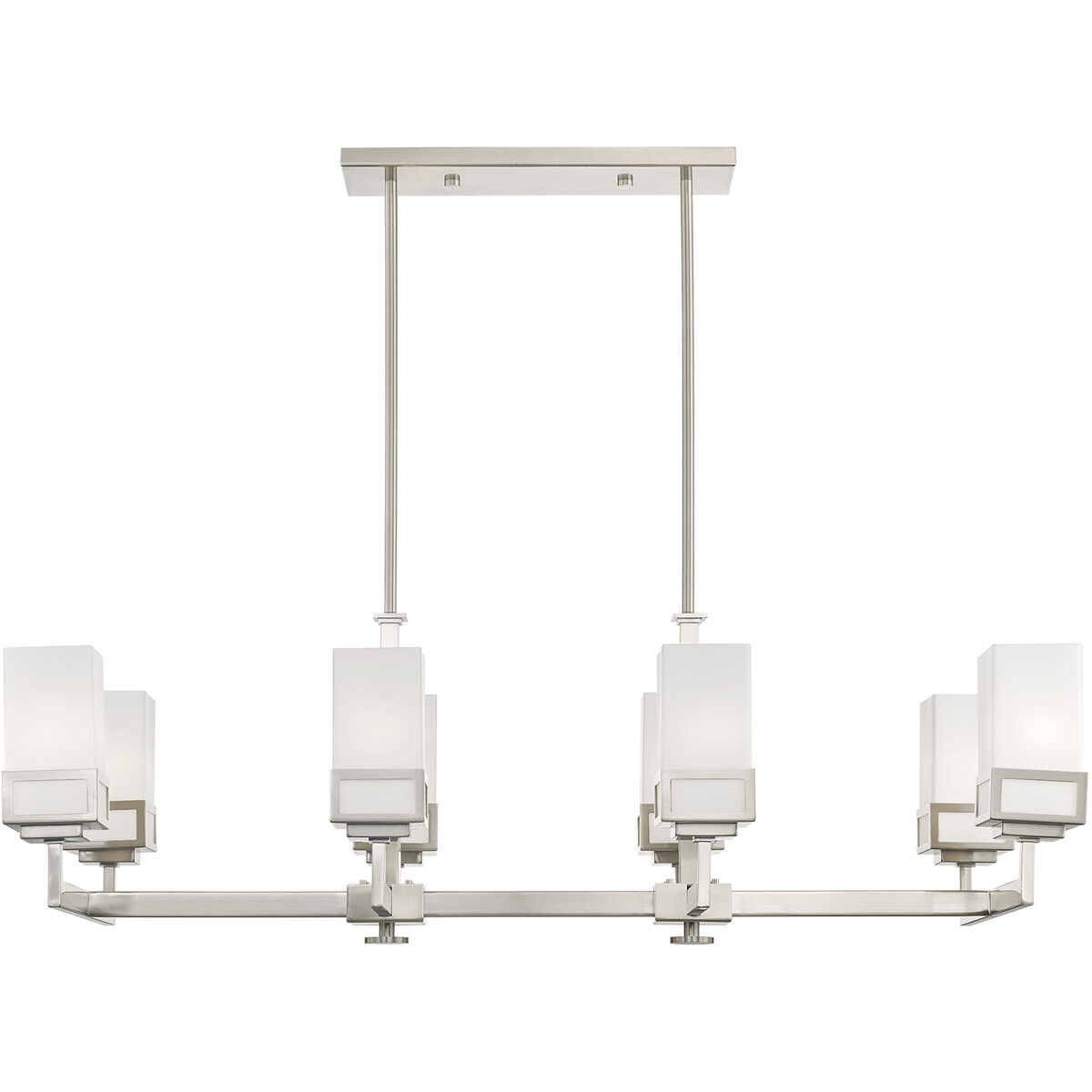 Harding 8 Light 40 inch Brushed Nickel Linear Chandelier Ceiling Light