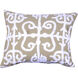 Embroidered 16 X 6.5 inch Taupe and White Pillow