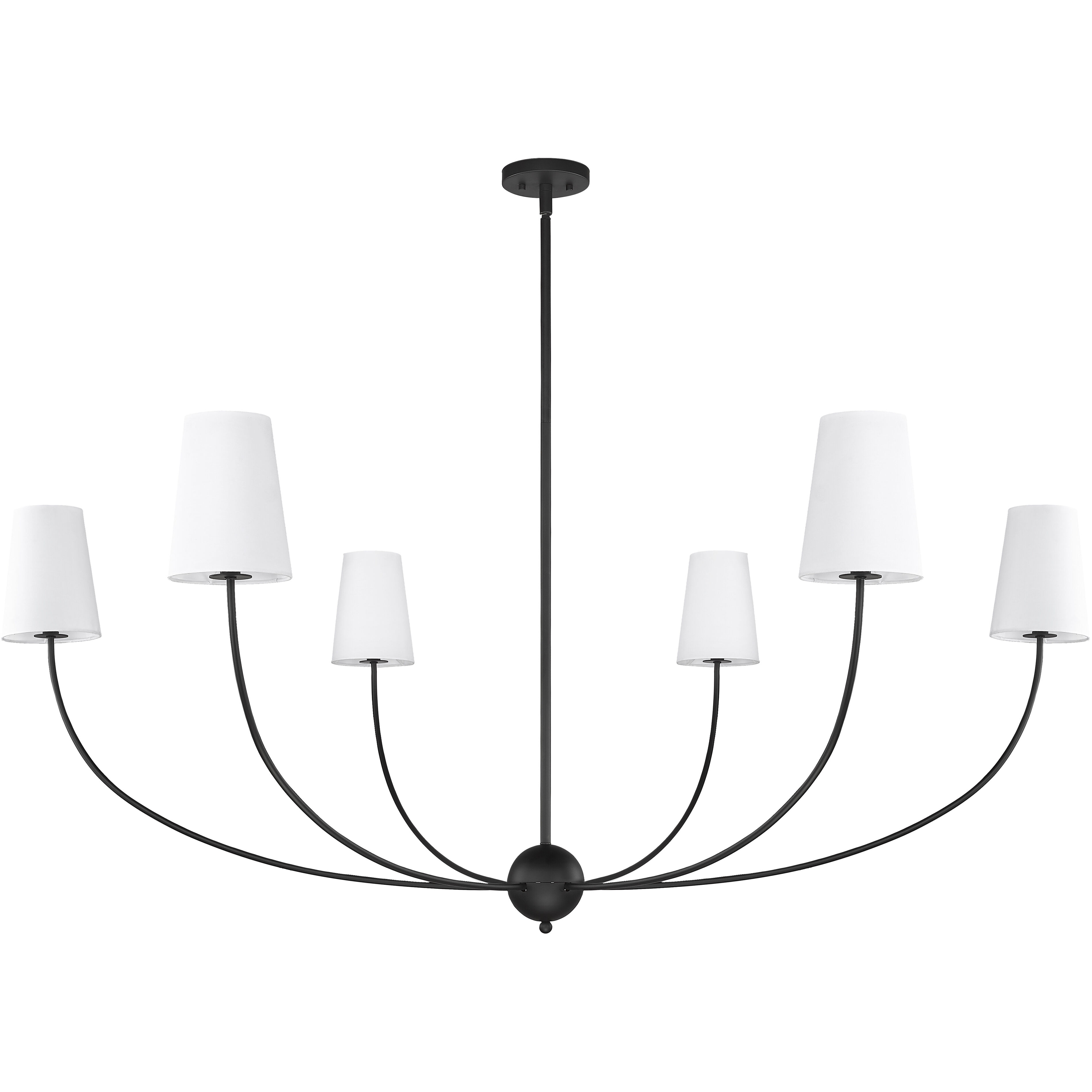 Shannon 6 Light 62 inch Matte Black Chandelier Ceiling Light