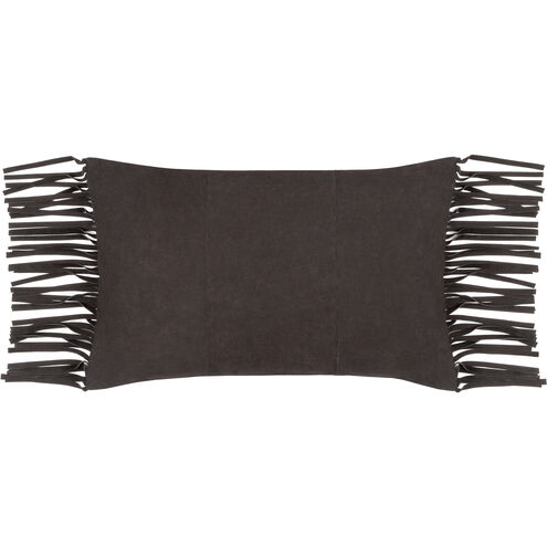 Suede Fringe 20 inch Black Pillow Kit