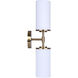 Kinslea 2 Light 6 inch Gold Vanity Light Wall Light in White Glass